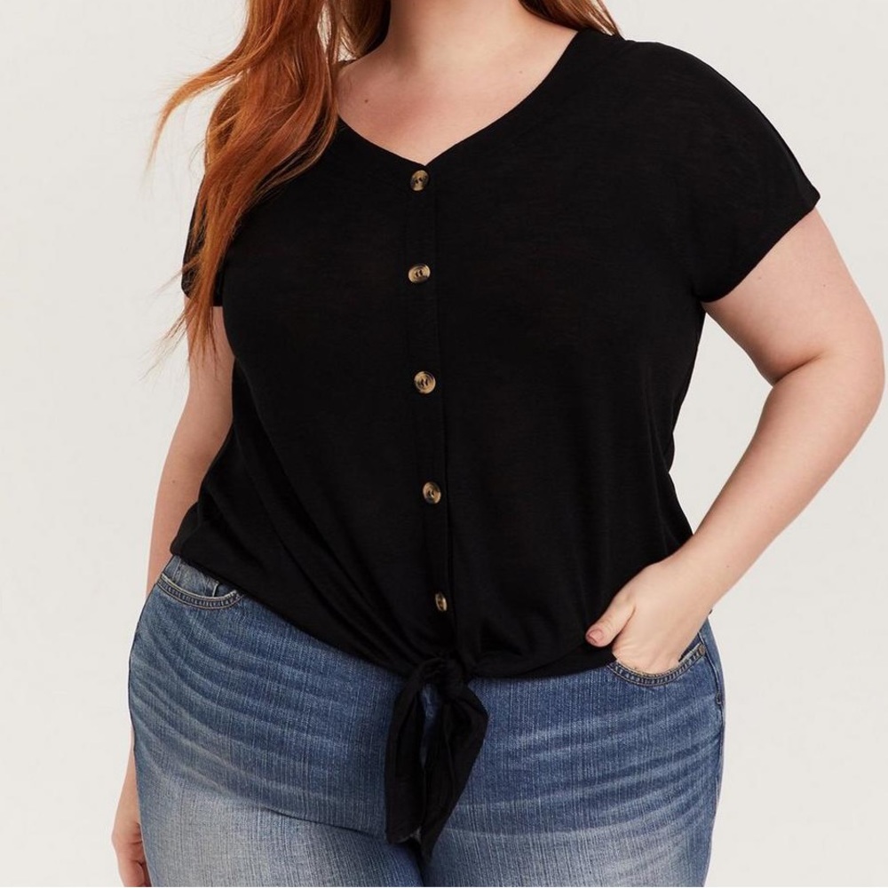 Torrid Tie Front Button Down Top
